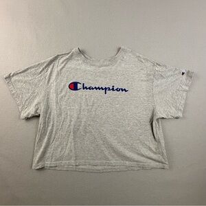 Champion Shirt Women's Extra Large Short Sleeve‎ Crop Top Logo Print